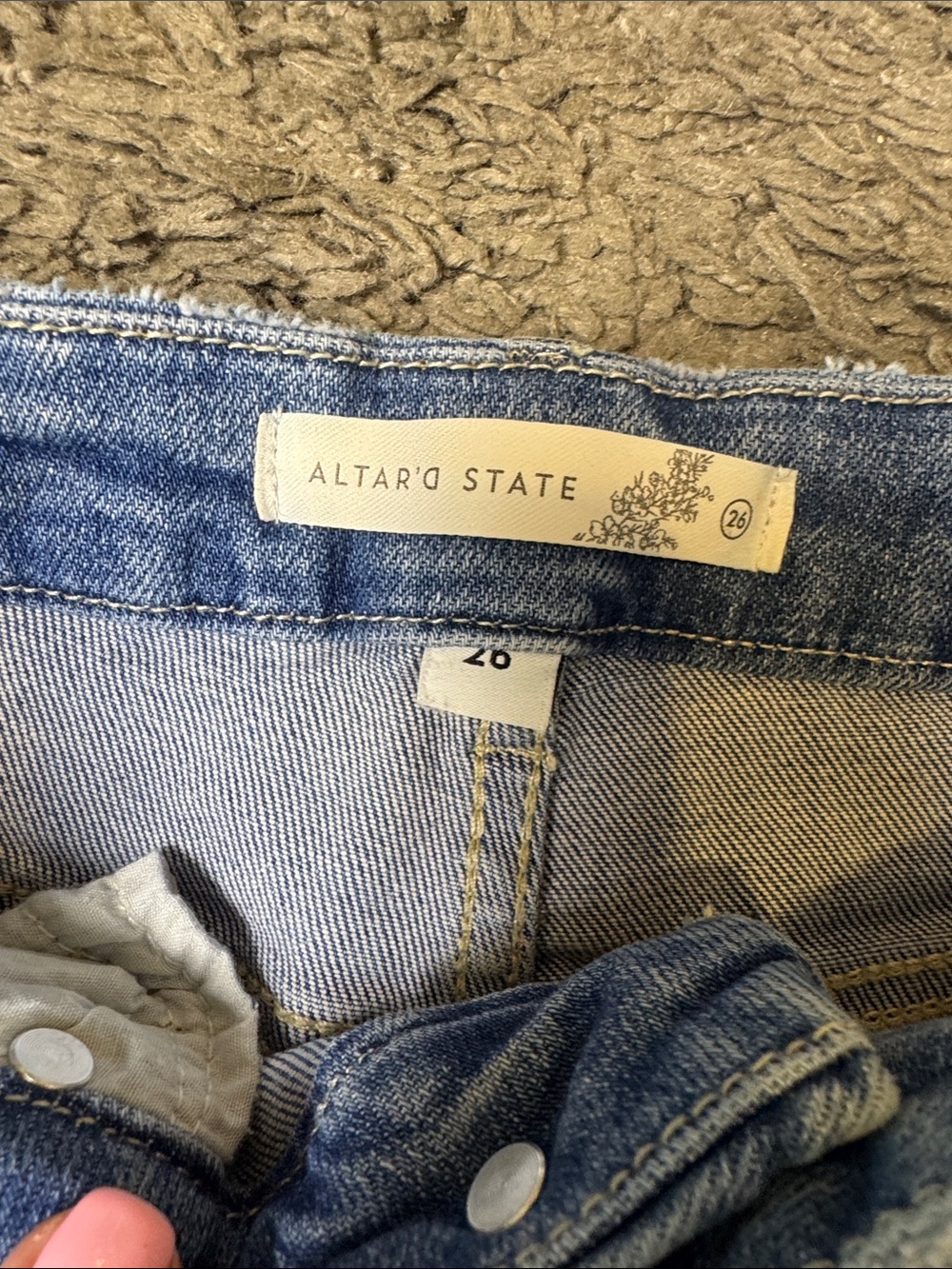 Altar'd State Light-Medium Wash High Rise Wide Leg Jeans - Size 26 - Picture 2 of 5